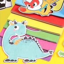 Kit de manualidades de corte de papel para niños con tijeras, para cortar papel, manualidades de papel y desarrollo de habilidades motoras finas - Multicolor - Ver 8