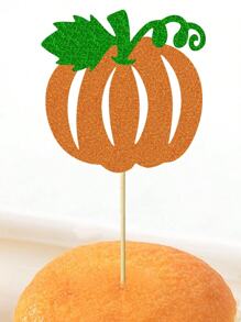 12/24 PCS Pumpkin Cupcake Toppers Glitter Fall Theme Cupcake Picks Pumpkin Themed Shower Birthday Thanksgiving Halloween Party Cake Decorations Supplies Orange