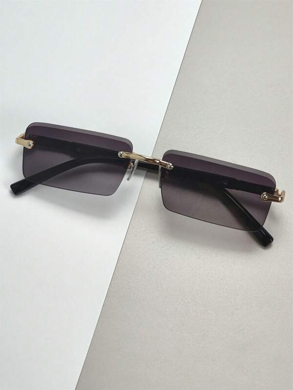 1pc Frameless Decorative Leg Fashion Glasses, Stylish Small Frame Glasses For Beach Vacation
