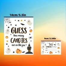 10pcs Guessing Jar Game Cards For Halloween, Candy Counting Party Activity Game Supplies - Multicolor - View 3