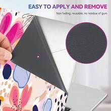 Laptop Skin Sticker Decal, 17 17.3inch Laptop Netbook PC Notebook Universal Vinyl Reusable Skin Sticker Cover Personalized Art Case Protector, Flower Abstract,7367847 - 墨綠色 - 查看 2