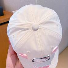 Sanrio 1pc Sanrio New Summer Cat Adjustable Baseball Cap - Breathable Polyester Fiber, Four Season Cat Sun Hat Baseball Cap, Y2k Style Baseball Cap - Ideal Choice For Valentine's Day, Birthdays, And Party Gifts