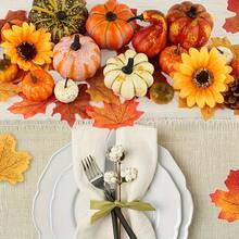 44Pcs-Artificial Pumpkins Fake Pumpkins, Autumn Harvest Faux Pumpkin Set For Home Decor, Fall Pumpkins Decor Set, Mini Artificial Gourd Maple Leaves Acorns Decorations For Home, Wedding, Fall Centerpieces Decor Fall Decor Halloween Autumn Decor Halloween Decor Room Decor Christmas Decorations Home Christmas Gifts Christmas Decor