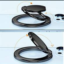 Nuevo soporte magnético universal de aleación con anillo, montaje magnético sin adhesivo, soporte plegable de teléfono con bisagra doble, ajuste multiángulo, soporte de agarre, diseño delgado de 0.16 pulgadas, diámetro de 2.28 pulgadas