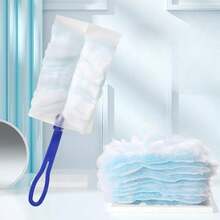 10er Pack elektrostatische Staubsaugerdüsen - Einweg-Reinigungspads für Möbel/Jalousien/Ventilatoren - Einschließlich ausziehbarer Griff (Blau)