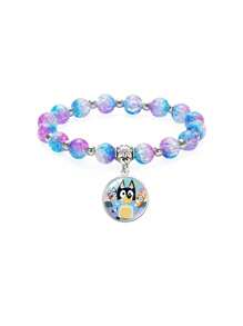 Bluey 1 قطعة سوار أنمي لعائلة كلاب بلوي وبينجو، أساور كاواييي أنيقة، هدية تذكارية لحفلات الأعياد والمناسبات، إكسسوارات زخرفية