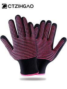 WANMEI 2pcs Heat Resistant Hair Styling Gloves, Anti-Slip Heat Protect Gloves, High Temperature Resistant Curling Iron Gloves, Non-Slip Heat Resistant Gloves For Hair Styling, Salon Home Hair Care Heat Protection Gloves - Multicolor - View 2