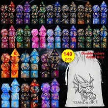 Polyhedral D & D Dice For RPG MTG -- Perfect For Role-Playing Board Games, Gray Drawstring Bags, And The Perfect Gift For Thanksgiving