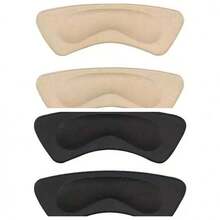 2 件加厚耐用的足跟垫 - 舒适的泡沫插入物，防止滑倒、水泡和足跟疼痛，适合全天穿着，黑色和米色泡沫垫，男女皆宜，增强鞋子的舒适度 | 足跟垫 | 高品质泡沫