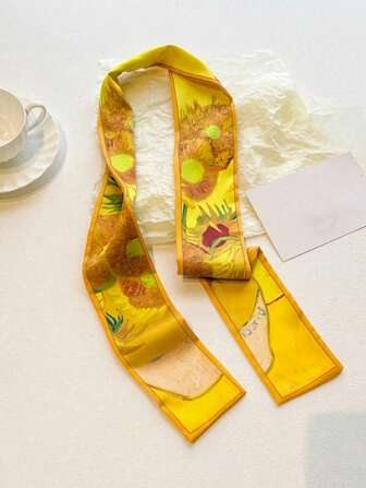 4-pack vintage oljemålningstryck pannband set - sidenhårscarf och band för kvinnor och flickor | Bohemiska, fest, bröllop, vardagliga håraccessoarer (4 stilar) turbanpannband svettband, hårband höst vinter hårband för semesterkläder kvinna kvinnor bandanas mjuk huvudbonad