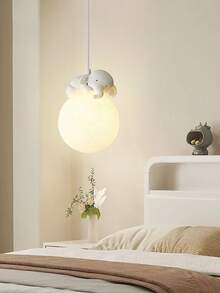 1 件卡通动物吊灯，带可调节吊线，月亮形状，配备 G9 灯泡，适用于卧室、客厅、书房、儿童房的装饰吊灯，LED 吸顶灯