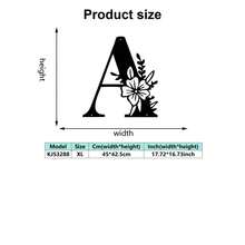 1 件优雅的黑色字母和花卉艺术装饰壁挂，创意铁艺装饰，适用于办公室、咖啡厅、客厅、卧室 - 易于安装