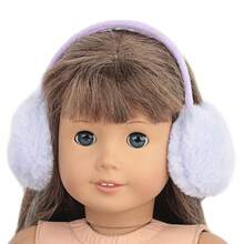 MSYO 18" Doll Plush Earmuffs, Fashionable & Cute Accessory Toy, Multi-Color, Great Gift For Little Girls