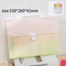 1pc 12-Grid Ombre Color Handle A4 Accordion File Bag, High-Quality School Student Document Organizer Folder,For School Supplies,Back To School