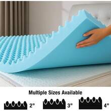 Egg Crate Foam Mattress Topper – Enhanced Support, Cooling Comfort & Pressure Relief - Twin - View 4
