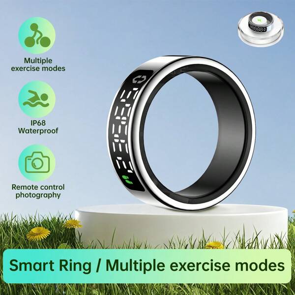 SIMSONLAB Smart Ring For Women Men - IP68 Waterproof Rings For Step And Burned Calories Counte,Supports Multiple Sports,Modes,Controls Photography , Lightweight And Comfortable, Exquisite Narrow Edge Design,Suitable For Android And IOS.