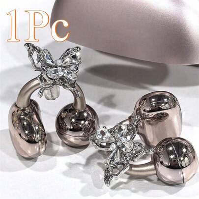 1Pc Fun Butterfly And Bone Shaped Copper Earphone Clip,Suitable For People Who Love Cute Pet Decoration, And Essential For Men And Women,Eye Catching For Daily Dressing,For Women,Gift,Parties,Festival