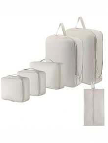 6 件旅行收纳袋衣物整理袋，用于行李、衬衫、内衣、胸罩、裤子的收纳，旅行必需品，旅行配件，旅行包，假期，返校，学校用品，宿舍必备品，大学 - 彩色 - 查看 6