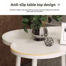 1. 现代简约创意茶几，带双层储物架的床头柜，适用于客厅、床头、卧室和办公室。奶油色茶几，易于组装。 - 彩色 - 查看 9