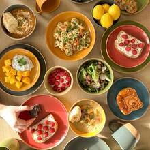 Mora Ceramic Artisan Matte Plates Set, 7.8 In - Set Of 6 - The Dessert, Salad, Appetizer, Small Dinner Etc Plate. Microwave, Oven, And Dishwasher Safe, Scratch Resistant. Kitchen Porcelain Dish,7683994 - 青碧色 - 查看 9