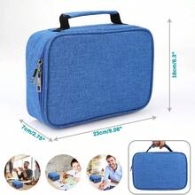 Estuche para de gran capacidad caja de con 72 ranuras multiuso escolares vuelta al cole [Material Premium] Hecho de tela Oxford de alta calidad y forro 420D, le da un toque increíble y tiene una - Azul - Ver 2