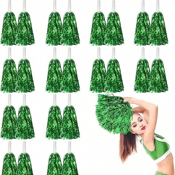 Pompón verde - Plástico de alto índice duradero, adecuado para fútbol, baloncesto y eventos deportivos - Accesorio de fiesta ideal para el Día Nacional de Arabia Saudita