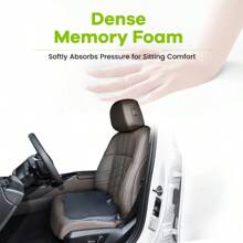 Soft Dense Memory Foam Car Seat Cushion For Driving Seat Cushion For Car Seat Driver With Wedge Design And Raised Back To Broaden Vision Provides Comfort For Lower Back And HIPS Passenger Use Too