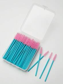 100pcs Crystal Solid Stem Eyelash Curler Brush, Eyelash Extension Makeup Tools Eyebrow Brush With Box - Multicolor - View 9