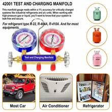 For R-22, R-404A, R-410A 2-Valve Charging Manifold & Test 42001 W/ 3-1/8" Gauge - Multicolor - View 3