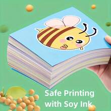Kit de manualidades de corte de papel para niños con tijeras, para cortar papel, manualidades de papel y desarrollo de habilidades motoras finas - Multicolor - Ver 6
