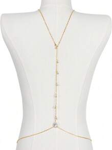 1 件优雅性感雨滴链露背项链，适合女性任何场合