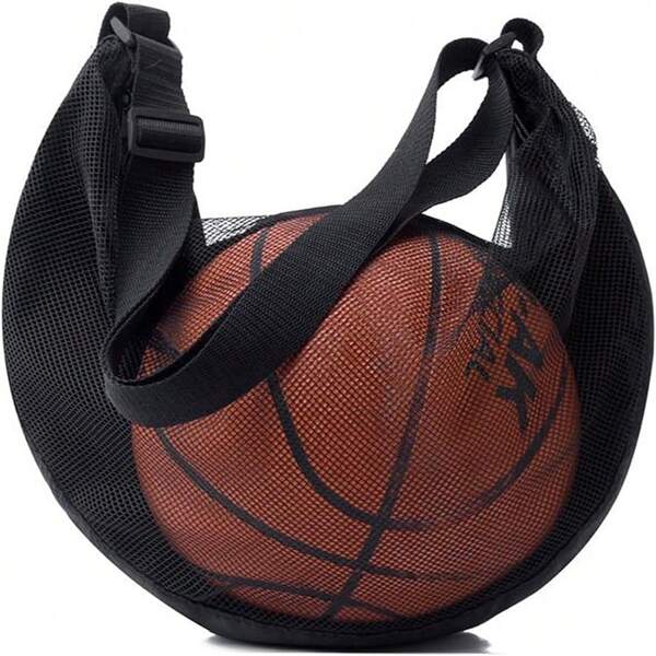 Large Capacity Basketball/Volleyball/Soccer Ball Bag, Portable Mesh Storage Bag, Adjustable Shoulder Strap Sports Bag, Suitable For Basketball, Soccer, Volleyball Storage, Gym, Outdoor Sports