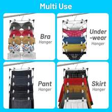 6-Tier Metal Skirt & Pants Hanger With Clips,Multi-Functional Space Saving Closet Organizer For Women/Men, Foldable Storage For Skirts, Jeans, Trousers, Scarves ,Heavy Duty Wardrobe Hanger For Home, Dorm, Travel, Perfect For Christmas, New Year Gifts