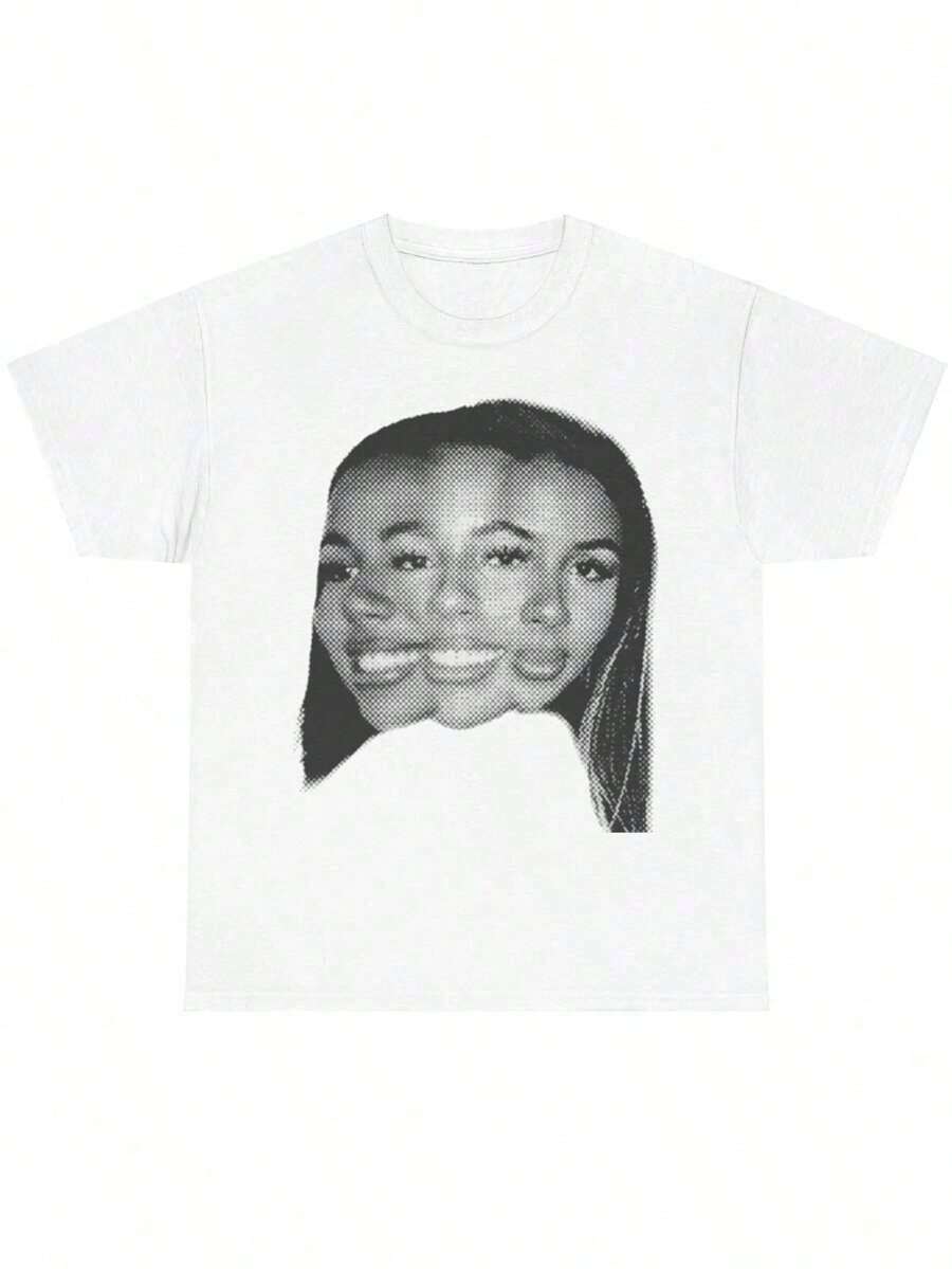 Women Men Mariah Scientist Rapper Young Hip-Hop Tee Tshirt, Women Tee Classic Free Thugs Print Round Neck Short Sleeve T-Shirt Y2K Vintage Streetwear Graphic Oversized Cotton Women TopsLoose And Comfortable - A2 - 查看 1