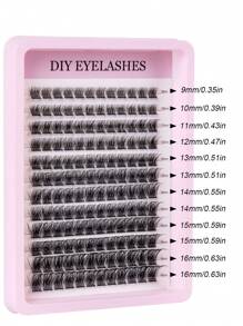 144pcs Cluster Lashes 9-16mm Wispy Individual Lashes Natural Look Lashes Fluffy Cluster Lashes DIY Eyelash Extension
