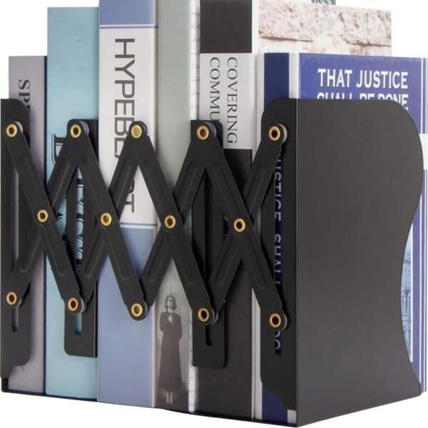 Heavy-Duty Metal Bookends With Adjustable Baffle & Thickened Enlarged Base - Sturdy Desk/Shelf Organizer For Heavy Books, Office, Home & School,For School Supplies,Back To School