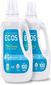 ECOS Laundry Detergent Liquid, 200 Loads - Dermatologist Tested Laundry Soap - Hypoallergenic, EPA Safer Choice Certified, Plant-Powered - Lavender, 100 Fl Oz (Pack Of 2) - Free & Clear - View 1