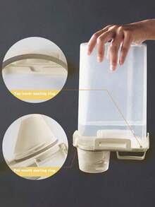 1 件大容量灰色洗衣液分配器带刻度 - 透明密封塑料容器 - 适合家庭和商业使用，一体式功能，液体洗涤剂分配器 - 白色 - 查看 6