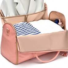 Borsa portatutto per viaggi, borsa porta abiti da viaggio, set di 2 borse da viaggio appensione/weekend + trousse, borsa da viaggio convertibile con tracolla, borse da viaggio per abito, valigetta porta indumenti per bagaglio a mano, borse per università, borse per ospedali, borse per inverni, borse per palestra, borsoni da weekend, borse da notte, borse da viaggio - Rosa - Visualizzare 10