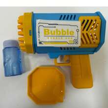 1 pieza Mini máquina de pompas de luz espacial, soplador de pompas eléctrico manual de 40 agujeros, juguete para niños, juguete para exteriores, gran regalo para fiestas de cumpleaños de niños