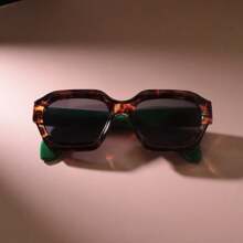 1 pieza Gafas de moda cuadradas vintage, estilo retro casual con bisagras de metal, marco grueso, forma geométrica, para mujeres y hombres