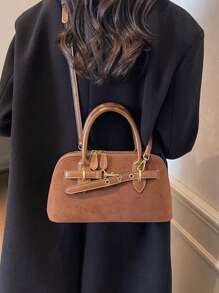 2025 Autumn/Winter Retro Suede Crossbody Bag, Women's New Fashion Versatile Handbag Shell Bag