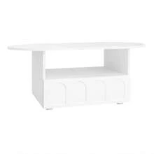 Coffee Table With Drawers, Open Compartment, Modern Sofa Table, Cloud Table, Living Room Table, Coffee Table For Living Room, Office, 100 X 60 X 40.5 Cm, White - 白色 - 查看 10