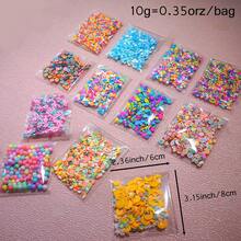 10g/0.35oz Bag Polymer Clay Slice For Slime Mix Ins, Resin Glitters Sprinkle For Party Decorations,Colorful Confetii For Holiday Accessories Birthday Party Supplies Party Favor,DIY Act Craft Handmade Jewelry Making Accessories Decoration Bead, Dot, Snow. Heart, Moon And Star. Cake. Fake Sprinkles For Slime Mix Ins, Nail Art Slices, And Cellphone Decorations - Multicolor - View 3
