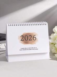 1 Pezzo Calendario da tavolo 2025-2026.12, Calendario portatile carino per pianificazione e organizzazione quotidiana e mensile, accessori da scrivania per casa e scuola, forniture per studenti e insegnanti, materiale scolastico