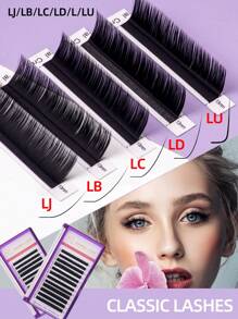 L M(LU) LJ LB LC LD Fuchs Katze Augenlinien-Effekt Kaschmir 12 Reihen Soft Dark Volume Classic Wimpernverlängerungen 8-15mm 0,07 Einzelwimpern Super Soft Matt Schwarze Seide Wimpernverlängerungszubehör für Schönheitssalons Neue Ankunft Wimpernbüschel, Wimpernbüschel, Einzelwimpern, Wimpern, Falsche Wimpern