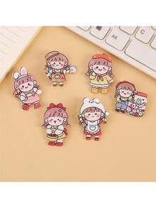 10 件可爱小熊亚克力胸针、卡通徽章吊坠、书包、服装装饰别针、背包吊坠配件、包包吊坠连衣裙配件别针用于衣服包饰背包用于学校办公室配件衬衫夹克首饰圣诞节万圣节衣服别针有趣的教师礼物服装配饰包饰