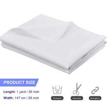 Soft And Stable Fabric Poly Cotton Broadcloth, Plain Poly Cotton, Dress Craft Material For Embroidery, Embroidery Fabric, White( 1.6 Yard X 1 Yard)