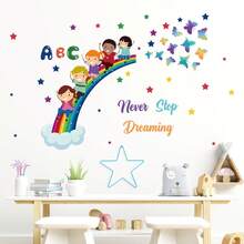 BRUP 彩虹热气球、星星、云朵、爱心墙贴，适用于儿童婴儿房卧室育儿室装饰墙贴 - 彩色 - 查看 6