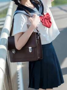 1 pieza Uniforme escolar japonés de verano clásico y básico con moño. Adecuado para cosplay, anime, manga y fotografía